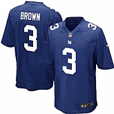 Nike Men & Women & Youth Giants #3 Josh Brown Blue Team Color Game Jersey,baseball caps,new era cap wholesale,wholesale hats